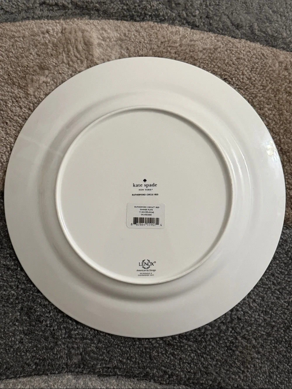 Kate Spade Lenox Rutherford Circle Red Dinner Plate NWT